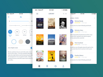 Book Read Application application book chat creative design learn mobile rating reading review ui ux