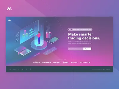 Bitmetrics Landing Page bitcoin bitmetrics crypto currency crypto wallet cryptocurrency email capture hero hero banner hero section homepage landing landing design landing page landing page concept landing page design landing page ui trading