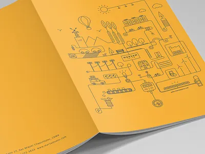 Marsam Solar Illustration brochure city cityscape energy illustration line art line illustration solar stroke town vector yellow