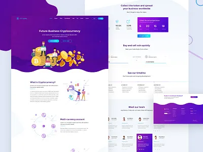 Bitcrypto landing Page Design bitcoin bitcrypto crypto currency design header illustration interface landing mining wallet