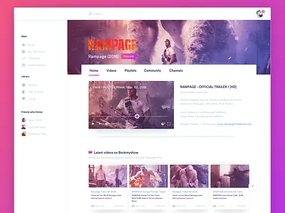 Bookmyshow Videos invite mobile modern music new popular sketch ui ux video web