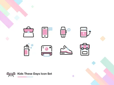 Icon Exploration: Kids These Days bag bukalapak drone camera handphone icon set mobile illustration mobile web shoes vape technology smartwatch