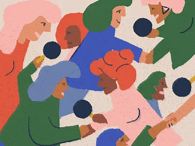 International Women's day colors illustration women