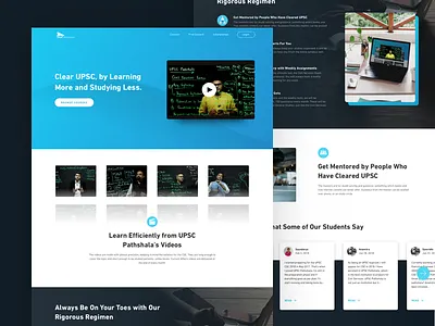 UPSC Pathshala Home Page colors course gradient ias landing page udacity uiux web