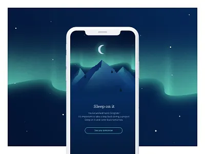 Break Screen aurora illustration mountain night sky