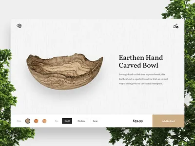 Earthen - Exercise 02 bowl earth ecommerce product trees ui wood
