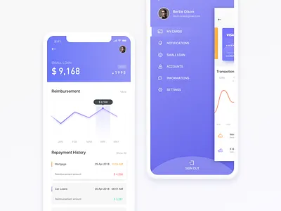 Financial Bank Card 2 card；uiux financial；bank
