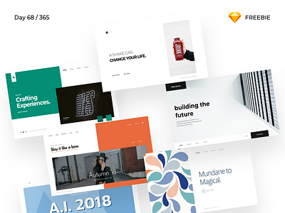 Minimal Headers - Sketch Freebie | Day 68/365 - Project365 exploration freebie freebie friday headers landing minimal project365 sketch sketch freebie web website freebie website header