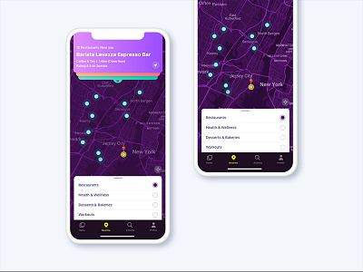 Near by app application city explore location map mobile navigation nearby restaurants ui ux