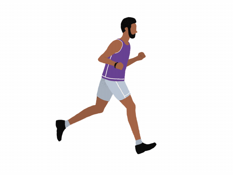 Racetrack Runner afro animation berg character cycle man run sport