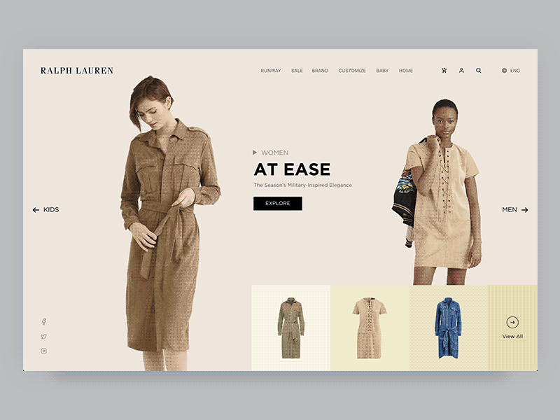 Ralph Lauren - Website Exploration animation concept design ecommerce motion product ui ux web page website