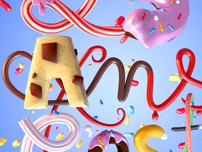 25 yo is... SWEET! 3d candies patries sweet sweetness