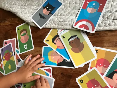 Heroes A-Z (Printed) alphabet batman captain america comics dc flash cards marvel playing cards super hero superman thor