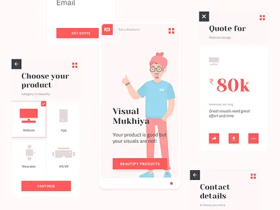 Freelance Quote app arvr branding contact design freelance logo product quote tech wearable website