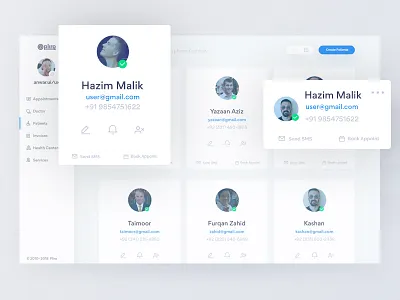 Pliro App Dashboard app cards dashboard desktop interface medecine medical patients ui web