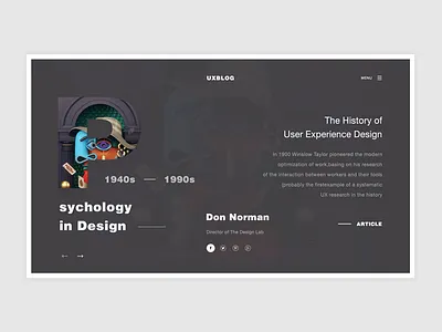 Conceptual Web UI - UX history website #Exploration de design experience interaction interfaces mobile podcast usabilidade user ux ux blog research