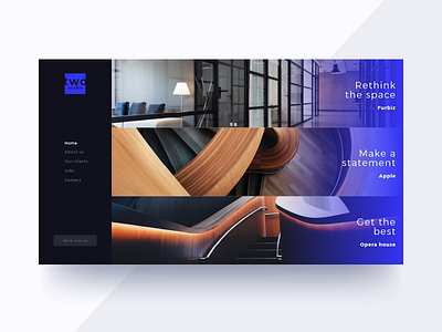 Interior Design Studio Concept blue concept dark design interior minimal modern ui ux webdesign website