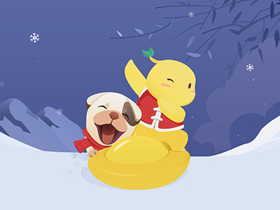 2018 mascot in China 2018 dog in china interface design iphone x mascot ui