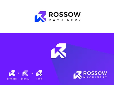 Logo Design for Rossow Machinery best logo construction logo machine logo machinery logo modern logo monogram rossow logo shovel logo simple logo spanner logo