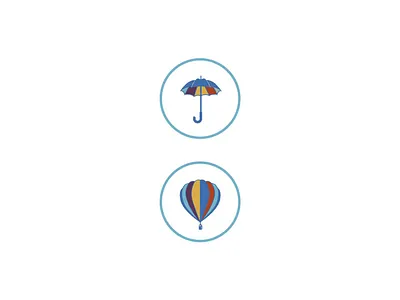 Brand Sub Marks for a Jewelry Artist balloon brand iconography icons illustration jewelry logo submark symbols umbrella weather