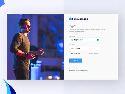 Cloudmatic Login app cloudmatic design login minimal mobile design ui ux webdesign