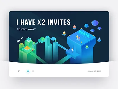 Invite Designers 2.5d illustration invite paradise