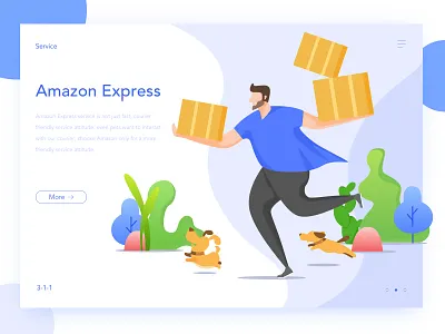 WEB-Express blue express illustration man ui web