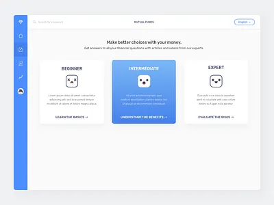 💎 Investor Education Dashboard - Select Course clean dashboard finance funds investment material modern money mutual fund ui ux user website