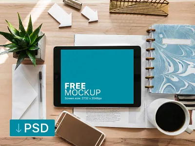 Ipad Pro Mockup On Creative Desk apple free high resolution ipad mock up mockup photorealistic photoshop psd workspace
