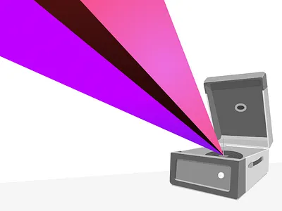 analog<>binary color gradient illustration player record vinyl
