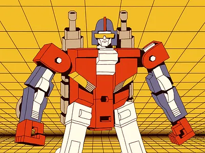 AUTOBOT-TRANSFORMER autobot big fancy glasses grid heavy hero illustration machine metal robot transformer