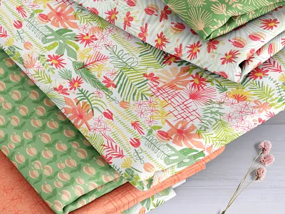 let's flamingle vector tropical collection floral pattern greeting card pattern design pink flamingo print design seamless pattern surface design tropical leaves flowers vector illustration vector pattern