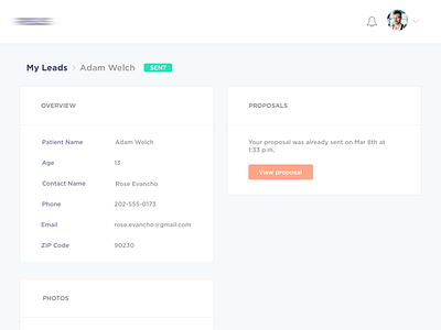 Patient Leads b2b doctor leads patient proposal saas software ui ux web