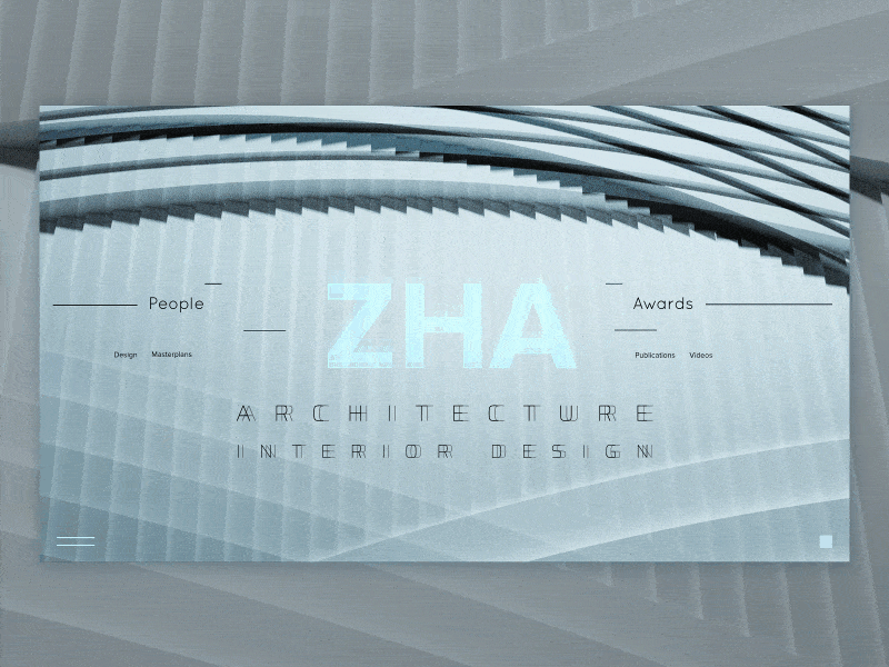 ZHA main page 3d architect background concept interface screen ui ux zaha zha