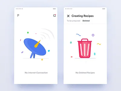 Empty states badge bell box cloud coffee empty states illustration ios johnyvino onboarding ui ux