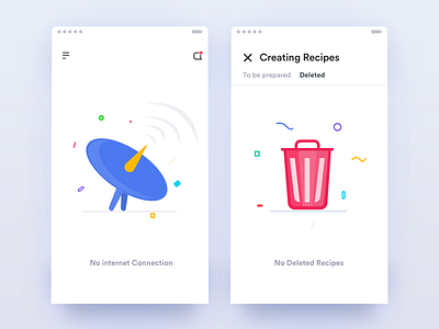 Empty states badge bell box cloud coffee empty states illustration ios johnyvino onboarding ui ux