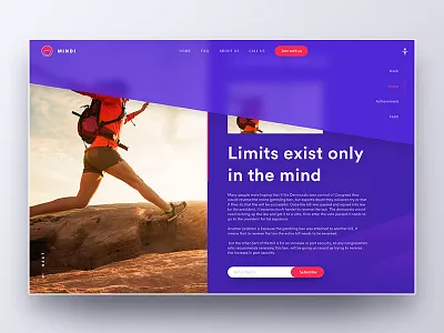 Mindi web UI cart clean color header mind mobile space ui ux web
