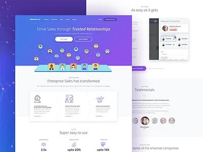 Athena Homepage enterprise homepage illustration landing page lead generation sales social trust