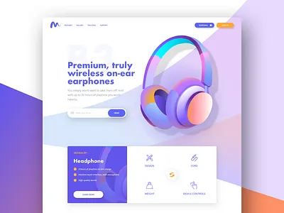 B3Sound – Landing Page color e commerce headphone headphones landing product shop store ui ux web website