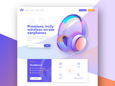 B3Sound – Landing Page color e commerce headphone headphones landing product shop store ui ux web website