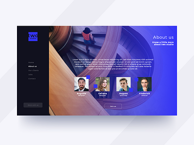 Interior Design Studio Concept : About us blue concept dark design interior minimal modern ui ux webdesign website