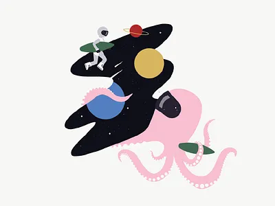 Space Monster beer label illustration space