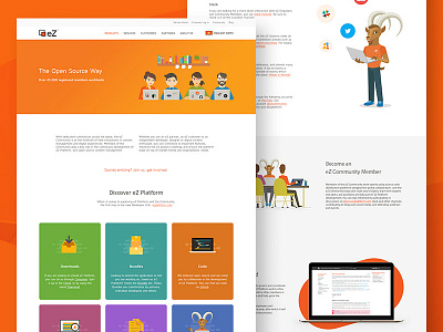 Open Source Landing Page illustration landing page minimal open source timeline ui design ux design website