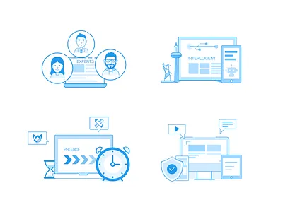 project illustration illustration、blue、project introduce