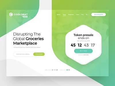 Coolomat Market clean crypto design grocery minimal responsive sales token ui ux web website