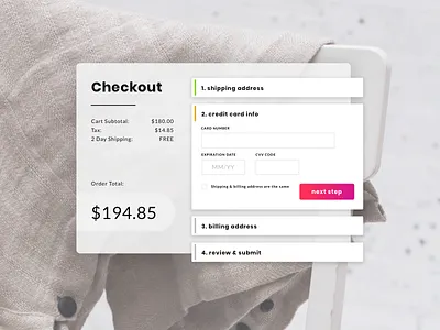 Credit Card Checkout - #002 002 checkout credit card dailyui form