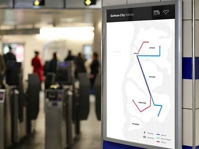 Gotham City Rail batman bruce map metro train transit wayne