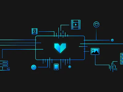 View.ly illustration (animated) blockchain creators crypto decentralized hero video