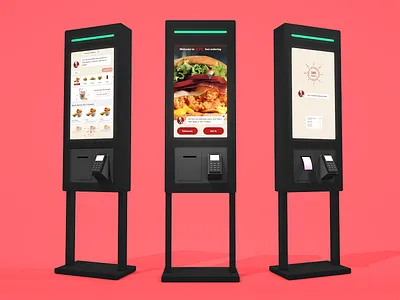 KFC Kiosk 3d design chat ui conversational ui fast food food ordering home screen kfc kiosk menu payment ui ux