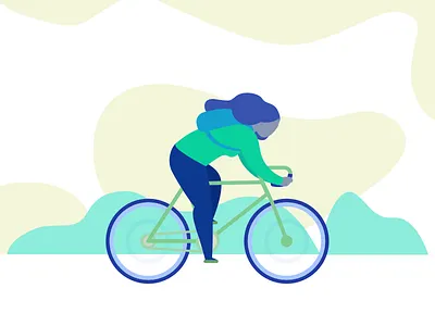 Biking bike day energy fun girl illustration night sketch ui ux vectorial
